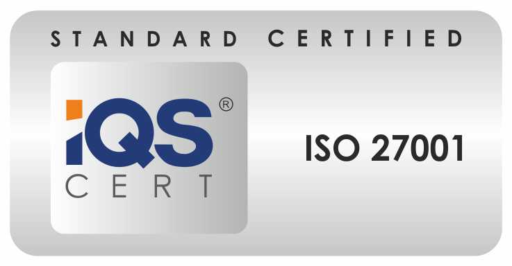 Znak certyfikacyjny IQS CERT ISO 27001